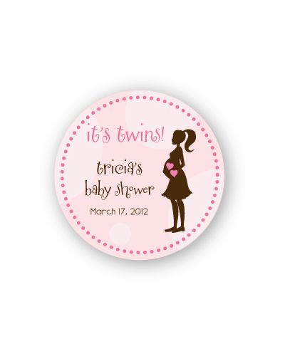 MADE-TO-MATCH Personalized Twins Baby Shower 3" Stickers