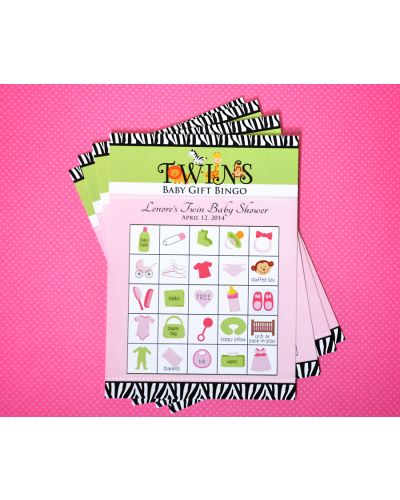 MADE-TO-MATCH Twins Baby Shower Bingo Party Game