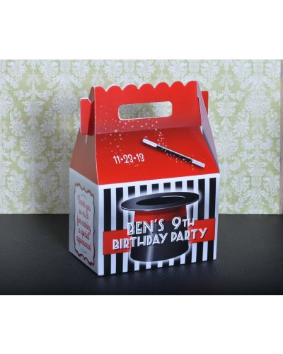 Magic Top Hat Personalized Gable Box Party Favor