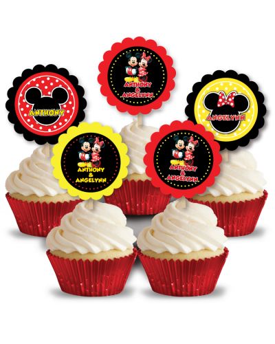 Mickey & Minnie Mouse Birthday Party Cupcake Picks/Toppers