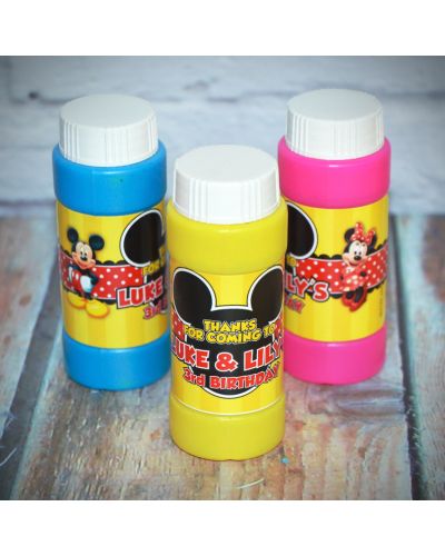 Mickey & Minnie Mouse Personalized Bubbles Favors, 12 count 