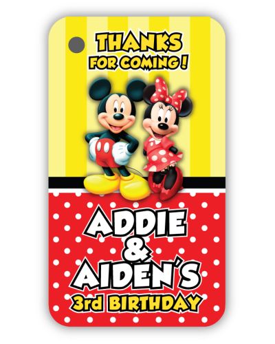 Mickey & Minnie Mouse Personalized Favor Tags