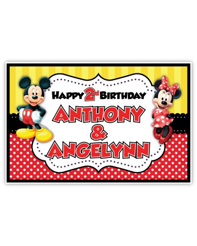 Mickey & Minnie Mouse Personalized Party Posters