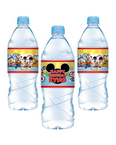Mickey Mouse Clubhouse Party Adhesive Water Bottle Labels