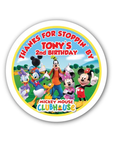 Mickey Mouse Clubhouse Personalized 3.33" Glossy Stickers