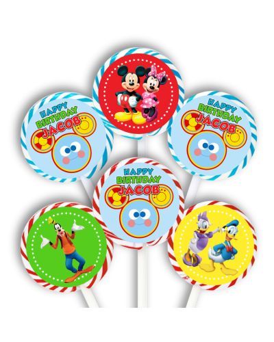 Mickey Mouse Clubhouse Personalized Lollipop Favors