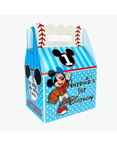 Mickey Mouse Baseball Birthday Party Favor Gable Box