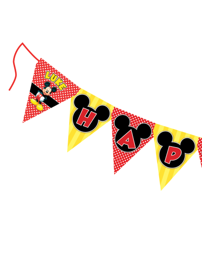 Classic Mickey Mouse Party Ribbon Banner