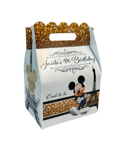 Mickey Mouse Paris Bougie Birthday Party Favor Gable Box