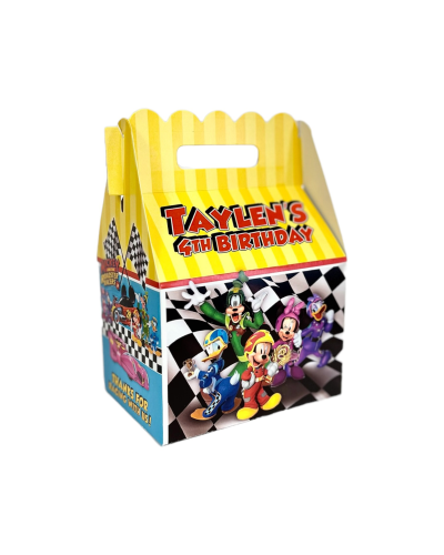 Mickey Mouse and Roadster Racers Birthday Party Favor Gable Box
