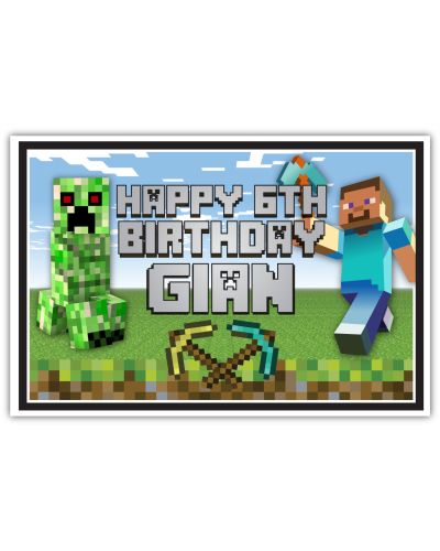 MineCraft Personalized Birthday Large Party Signs
