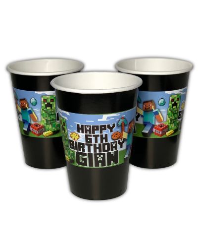 MineCraft Personalized Warm or Cold Paper Party Cups