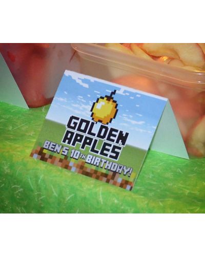 MineCraft Personalized Food Table Tent Signs