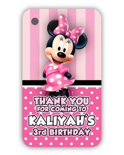 Minnie Mouse Pinky Dot Personalized Favor Tags