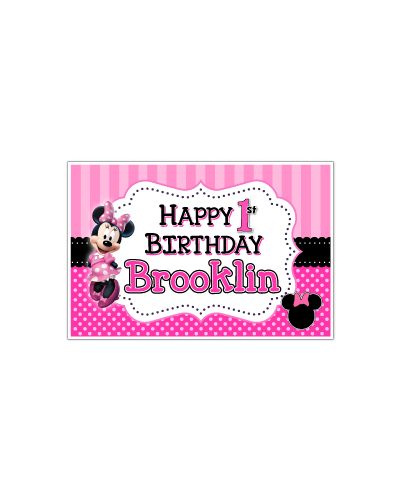 Minnie Mouse Pinky Dot Personalized Party Posters