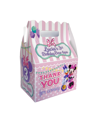 Minnie Mouse Pinks Circus Carnival Birthday Party Favor Gable Box