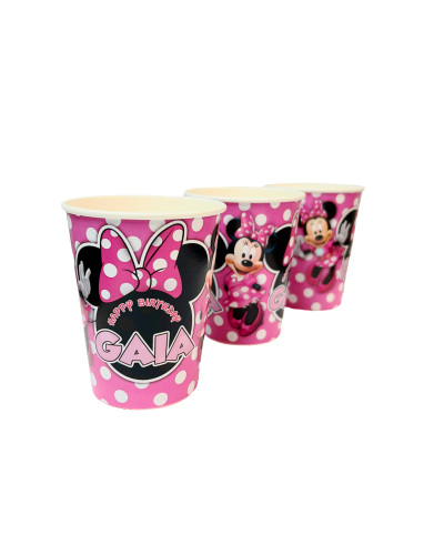 Minnie Mouse Personalized Party Cups Pinky Dot