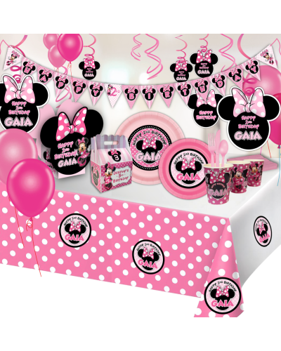 Minnie Mouse Pinky Dot Ultimate Personalized Party Pack for 12