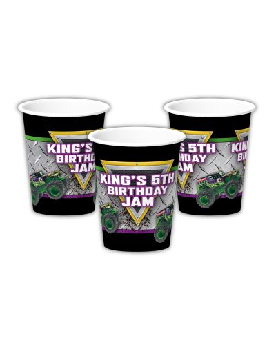 Monster Jam Grave Digger Monster Truck Party Personalized Party Cups, 12 count