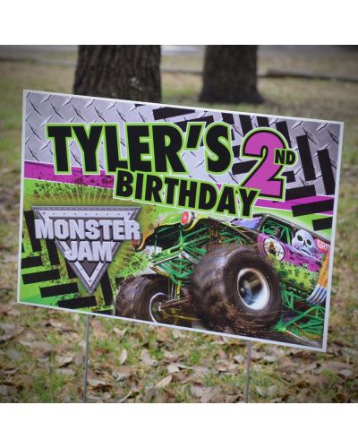 Monster Jam Grave Digger Monster Truck Party Personalized Party Yard Sign