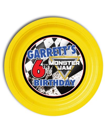 Monster Jam Personalized Party Plate, 9inch, 12 count