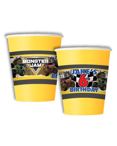 Monster Jam Party Personalized Party Cups