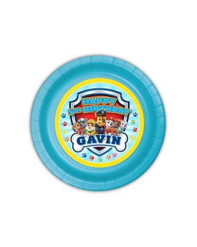 Paw Patrol Birthday Personalized Party Plates, 7 inch, 12 count 