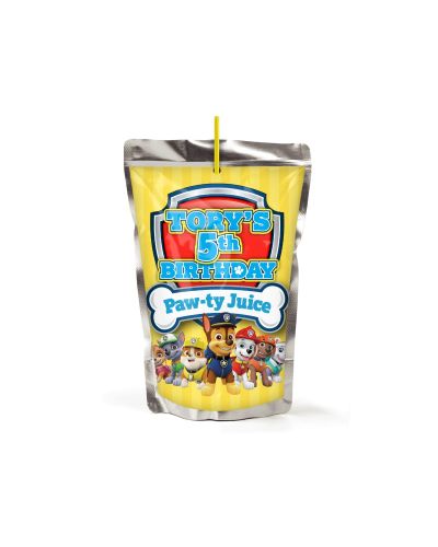 CapriSun Kool-Ade Honest Kids Juice Pouch Party Labels, personalized birthday party food labels. Paw Patrol Birthday Party, paw patrol Juice Pouch, paw patrol party supplies, Personalized Labels