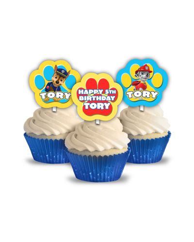 Paw Patrol Birthday Party Cupcake Picks-Toppers