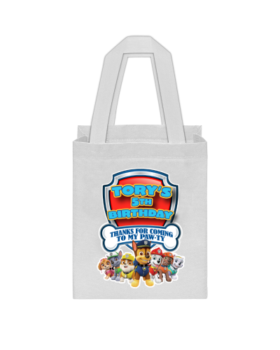 Paw Patrol Party Tote Bag, Fabric Piñata Candy, Personalized Party Favor Goodie Bag