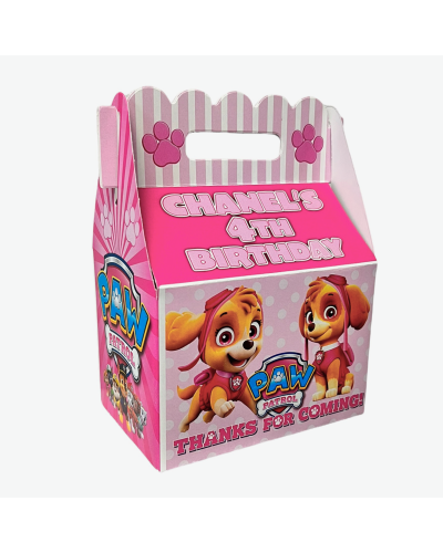 Paw Patrol Pink Girl Party Favor Box