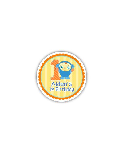 Peek-A-Boo Birthday Party Personalized 2.25" Glossy Stickers