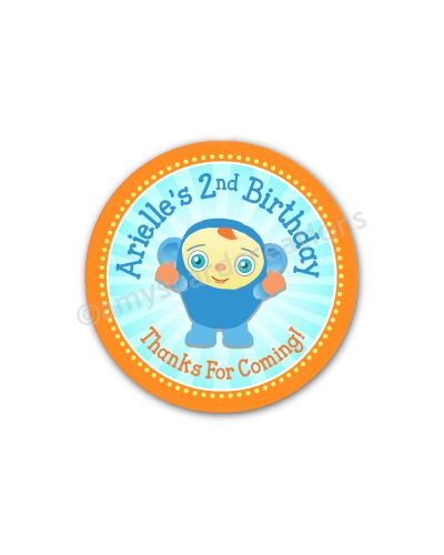 Peek-A-Boo Birthday Party Personalized 3" Glossy Stickers