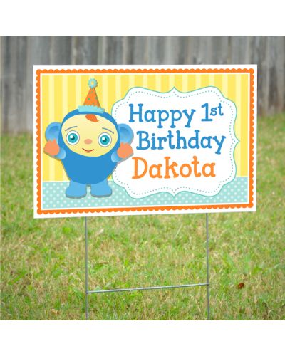 Peek-A-Boo First Birthday Personalized Yard Sign