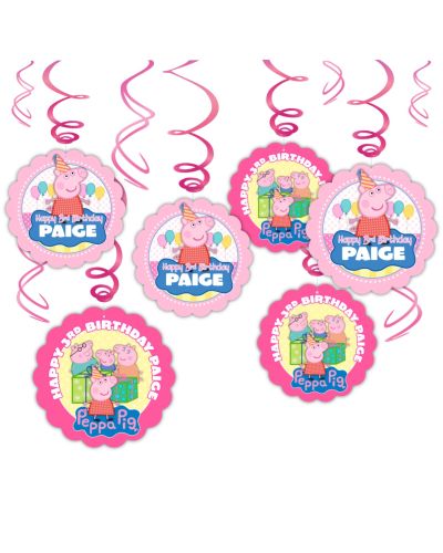 Peppa Pig Birthday Party Hanging Swirl Decorations 