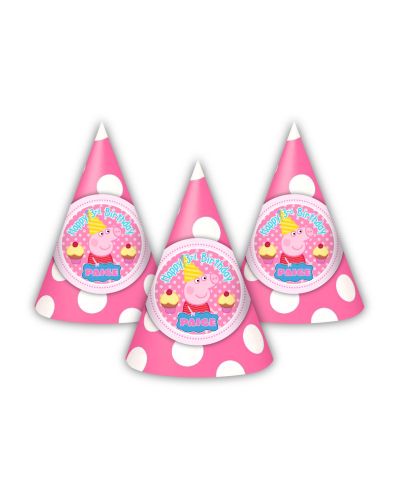 Peppa Pig Party Personalized Party Hats