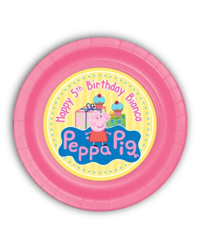 Peppa Pig Personalized Party Plates, 9inch, 12 count