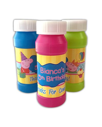 Peppa Pig Party Personalized Bubbles Favors