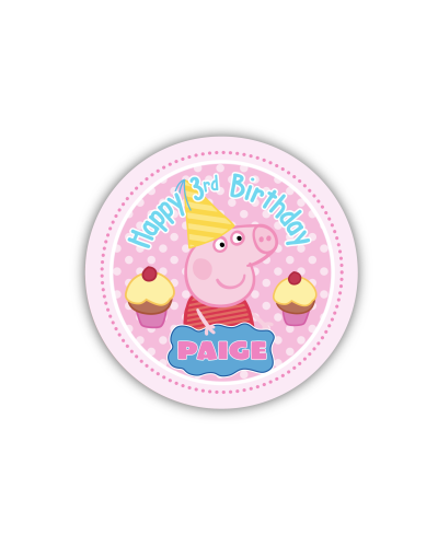 Peppa Pig Party Personalized 3inch Stickers