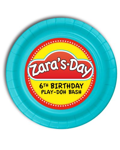 Play-Doh Personalized Party Plates, 7 inch, 12 count