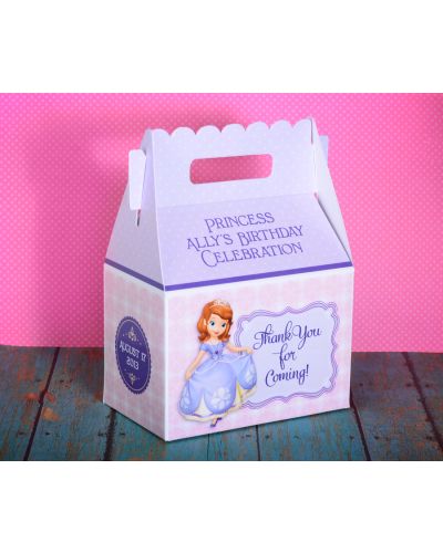 Princess Sofia the First Party Gable Favor Box Pink & Purple