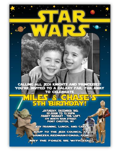 Star Wars Photo Birthday Party Invitation