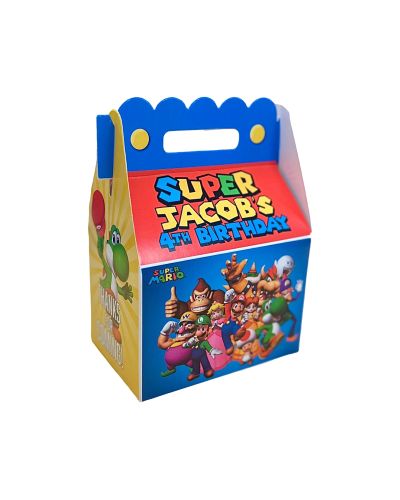 Super Mario Bros Party Personalized Gable Box Party Favor
