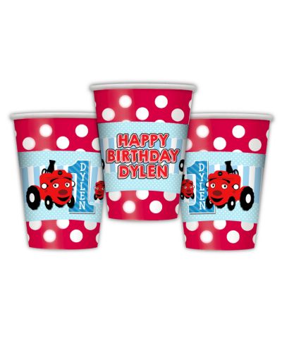 Tec the Tractor Personalized Party Cups