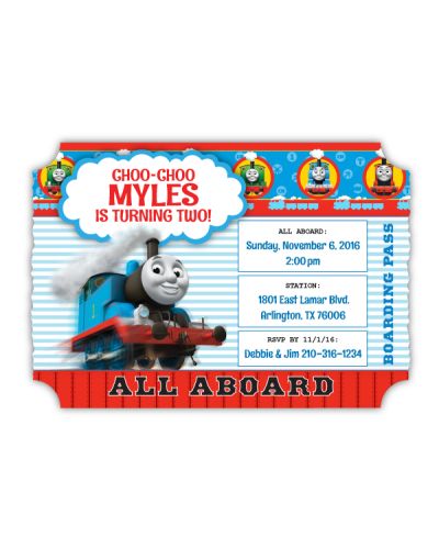 Thomas the Train Party Ticket Invitation