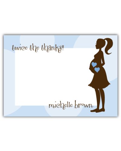 Twin Boys Mod Momma Baby Shower Thank You Note Card