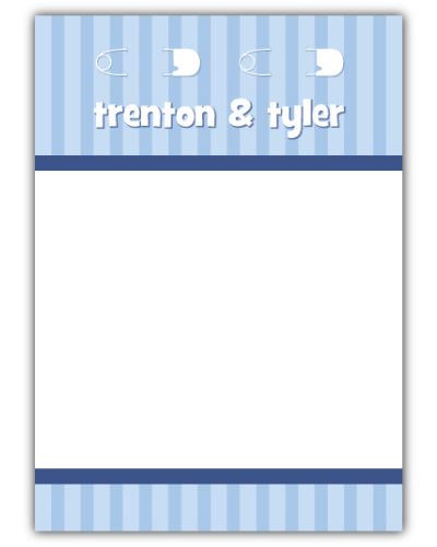 Twins Pins Boys Baby Shower Thank You Note Card