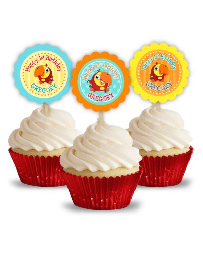 VocabuLarry Party Personalized Cupcake Toppers