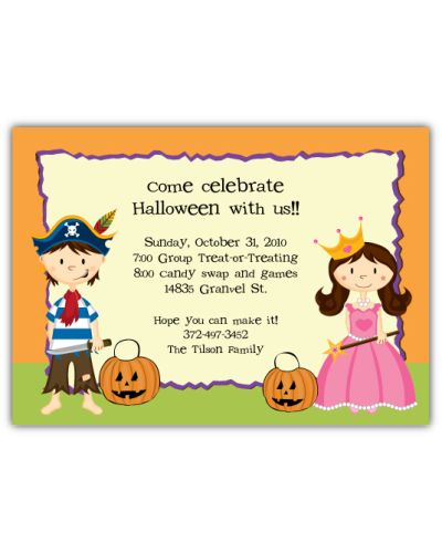 Costume Kids Halloween Party Invitation