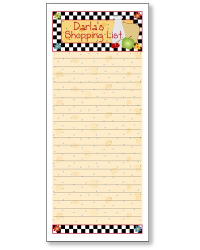 Checkered Grocery List Pad